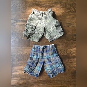 GAP Kids Camouflage and Plaid Cargo Shorts Set Of 2